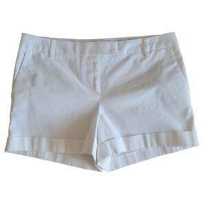 J. Crew Shorts Womens Size 8 White Flat Front City Fit Strech Casual Preppy